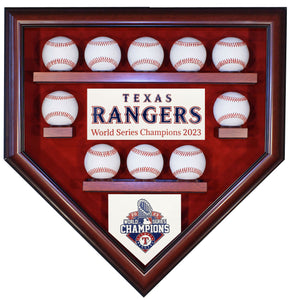 10 Baseball Texas Rangers 2023 World Series Homeplate Shaped Display Case