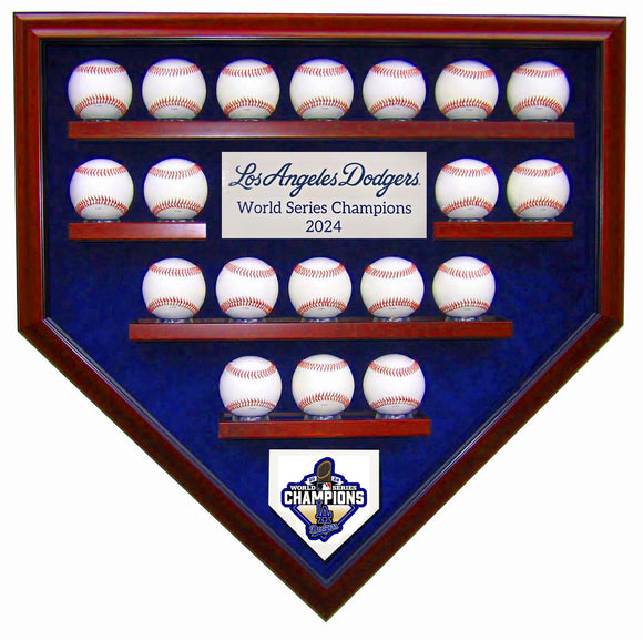 19 Baseball Los Angeles Dodgers 2024 World Series Homeplate Shaped Display Case