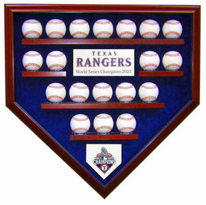 19 Baseball Texas Rangers 2023 World Series Homeplate Shaped Display Case