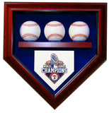3 Baseball Texas Rangers 2023 World Series Homeplate Shaped Display Case
