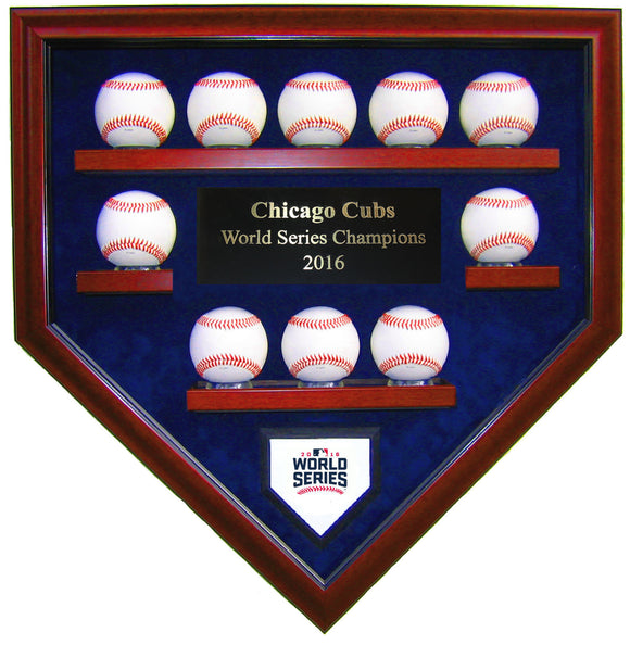 10 Baseball Chicago Cubs 2016 World Series Homeplate Shaped Display Case