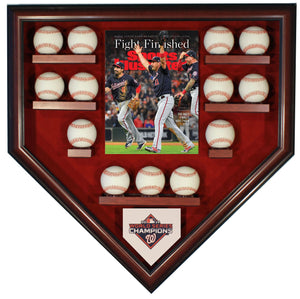 13 Baseball w/SI Washington Nationals 2019 World Series Homeplate Shaped Display Case