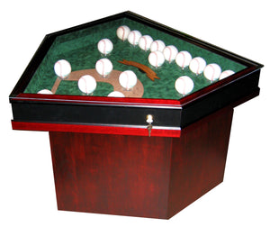 Field of Dreams 18 Baseball Homeplate Shaped End Table Display Case