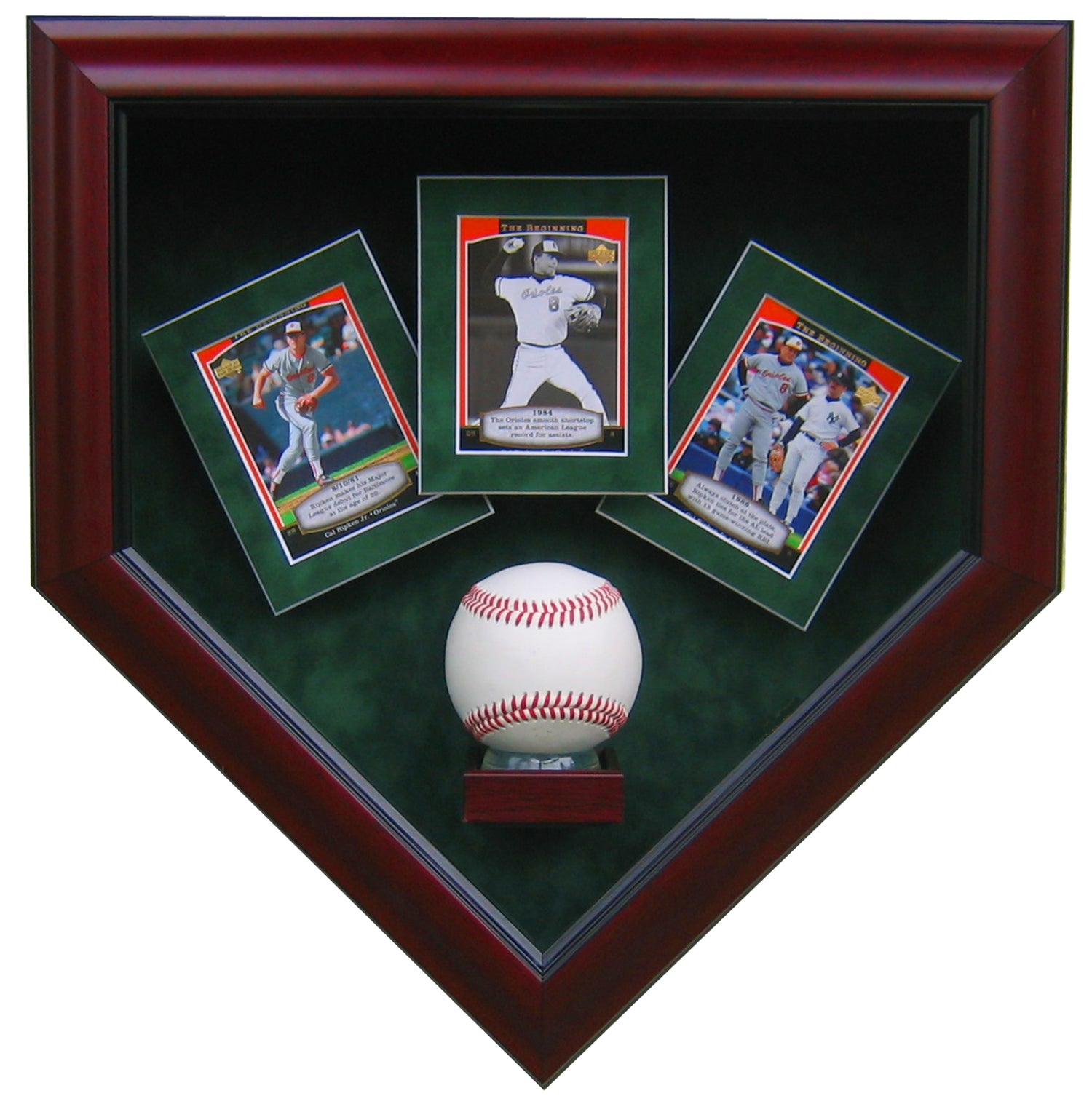 1 Baseball with 3 Cards Homeplate Shaped Display Case Homeplate Heroes 1 Baseball with 3 Cards Homeplate Shaped Display Case Homeplate Heroes