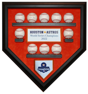 10 Baseball Houston Astros 2022 World Series Homeplate Shaped Display Case