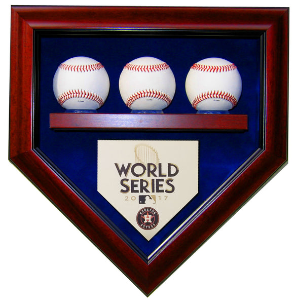 3 Baseball Houston Astros 2017 World Series Homeplate Shaped Display Case