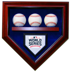 3 Baseball Chicago Cubs 2016 World Series Homeplate Shaped Display Case