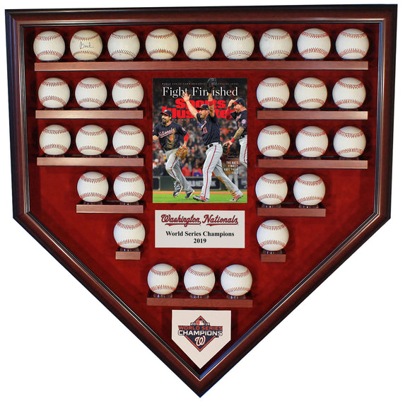 30 Baseball w/SI Washington Nationals 2019 World Series Homeplate Shaped Display Case