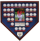 30 Baseball w/SI Houston Astros 2017 World Series Homeplate Shaped Display Case