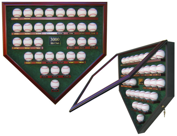 3000 Hit Club Baseball Homeplate Shaped Display Case