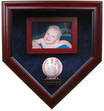 Baby's First Autograph with 4x6 Photo Homeplate Shaped Display Case