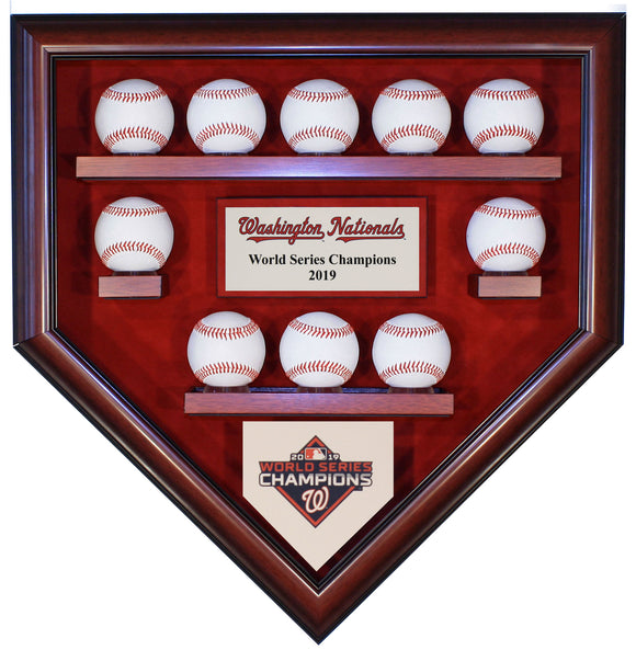 10 Baseball Washington Nationals 2019 World Series Homeplate Shaped Display Case