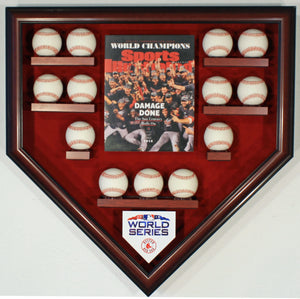 13 Baseball w/SI Boston Red Sox 2018 World Series Homeplate Shaped Display Case
