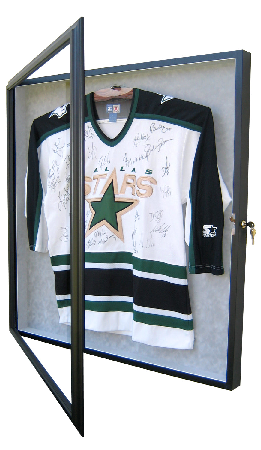 NHL Team Logo Hockey Jersey Mahogany Frame Wall Mountable Display Case -  All 32 NHL Teams Available
