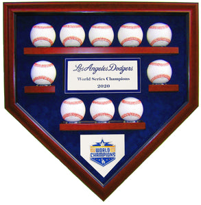 10 Baseball LA Dodgers 2020 World Series Homeplate Shaped Display Case